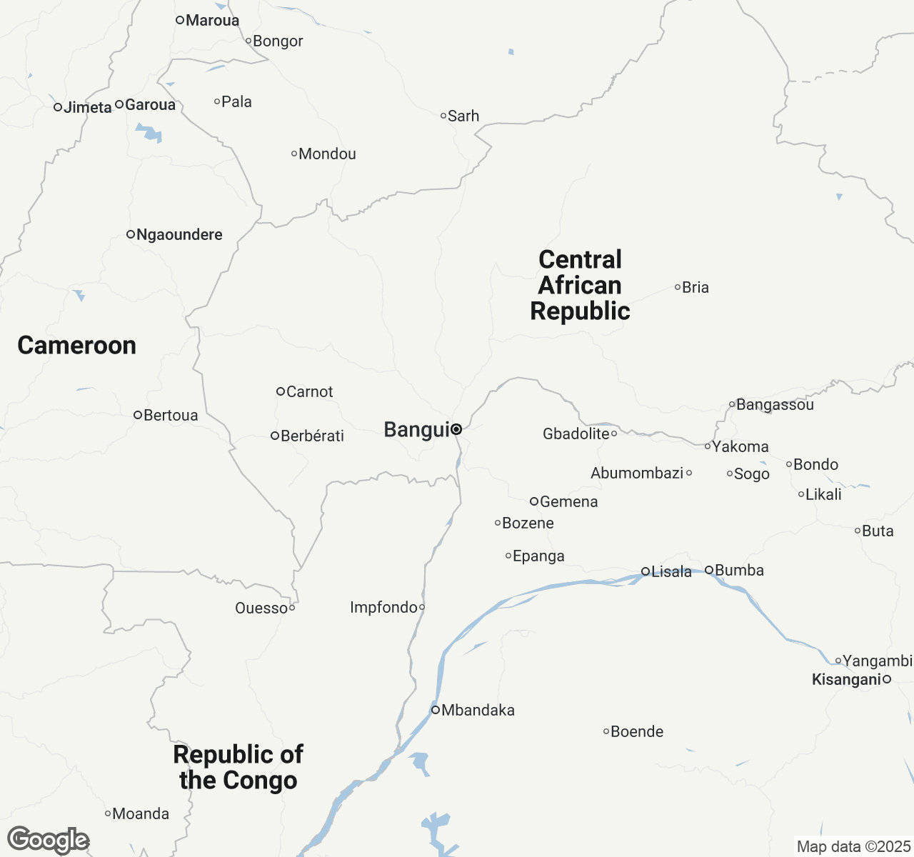 Map of Bangui